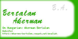 bertalan akerman business card